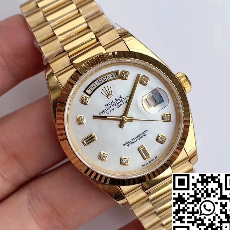 Factory Diamond M128238 White Day-Date Time EW Dial Rolex Scale 0331